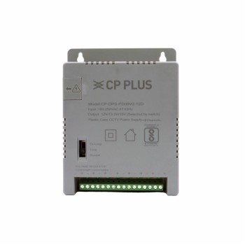 CP PLUS 8-Channel CCTV Power Supply SMPS | 12V 5A High Efficiency Adapter with LED Indicators | EMI Filter CP-DPS-PD08V2-12D