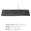 Logitech K120 Wired Keyboard for Windows, USB Plug-and-Play, Full-Size, Spill-Resistant, Curved Space Bar, Compatible with PC, Laptop