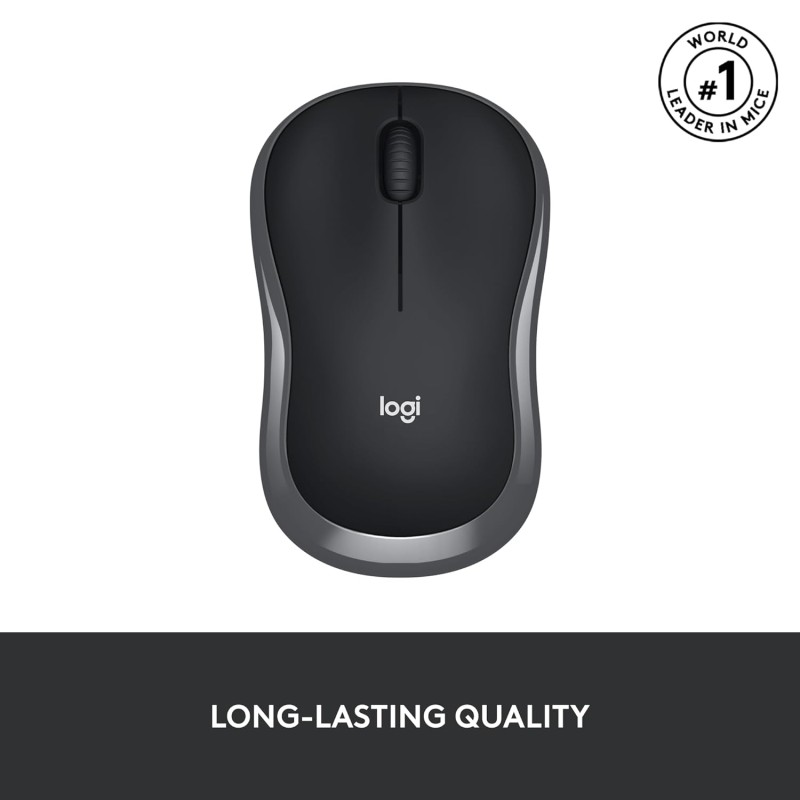 Logitech M186 Wireless Mouse, 2.4GHz with USB Mini Receiver, 3 Years Battery Life, 1000 DPI Optical Tracking ‎M186