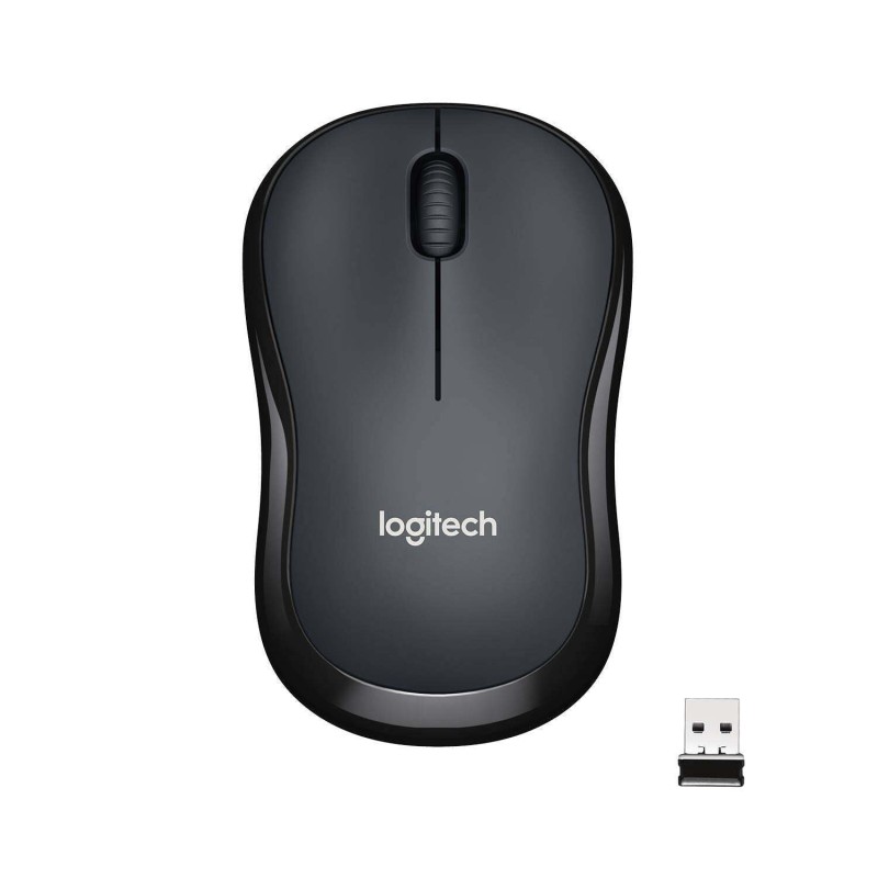 Logitech M221 Wireless Mouse, Silent Buttons, 2.4 GHz with USB Mini Receiver, 1000 DPI Optical Tracking Charcoal Grey 910-004882