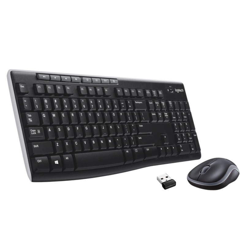 Logitech MK270r Wireless Keyboard and Mouse Combo for Windows, 2.4 GHz Wireless, Spill-Resistant Design Black