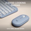 Logitech Pebble 2 Combo, Wireless Keyboard and Mouse, Quiet and Portable, Customisable, Logi Bolt, Bluetooth Tonal Blue