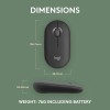 Logitech Pebble Mouse 2 M350s Slim Bluetooth Wireless Mouse, Portable, Lightweight, Customisable Button - Tonal Graphite