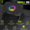 Archer Tech Lab Squall 300 RGB Gaming Laptop Cooling Pad Stand with Aluminum Metal Grid, 5 Turbo Fans Dual Tech Lab RGB