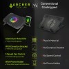 Archer Tech Lab Squall 300 RGB Gaming Laptop Cooling Pad Stand with Aluminum Metal Grid, 5 Turbo Fans Dual Tech Lab RGB
