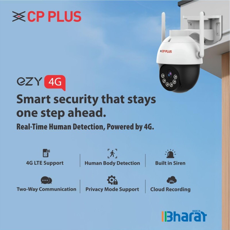 CP PLUS 3MP Outdoor CCTV Camera for Home | 4G SIM-Based Wireless Security Camera| EZ-S35T