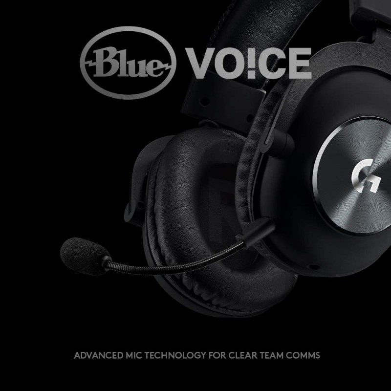 Logitech G Pro X Gaming Wired Over Ear Headphones with Mic Blue Voice DTS Headphone - (Black) 981-000820