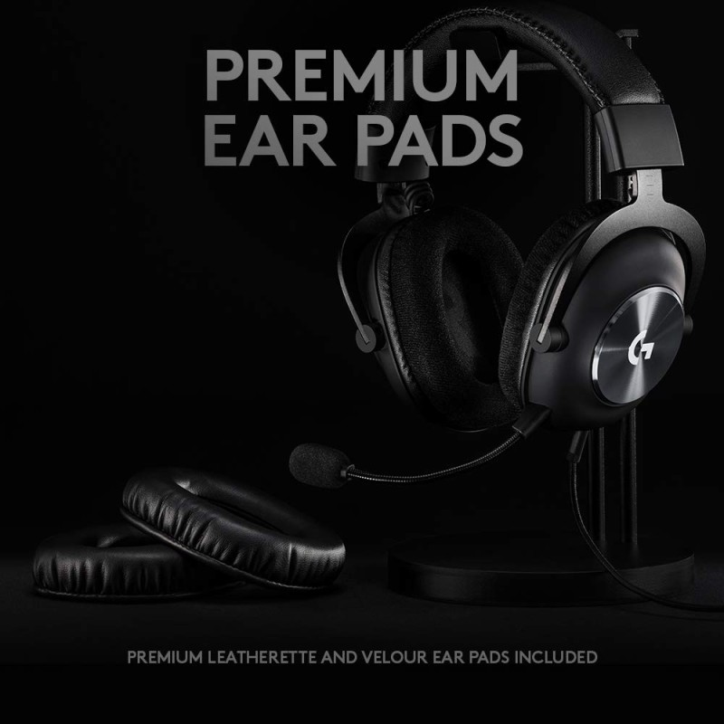 Logitech G Pro X Gaming Wired Over Ear Headphones with Mic Blue Voice DTS Headphone - (Black) 981-000820