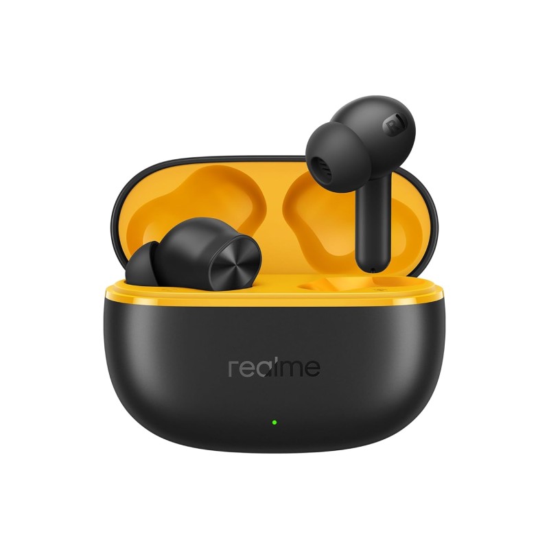 realme Buds T200 Lite Bluetooth in Ear Earbuds,4 Mic, AI ENC for Calls,48 Hours Total Playback (Volt Black) RMA2415-A