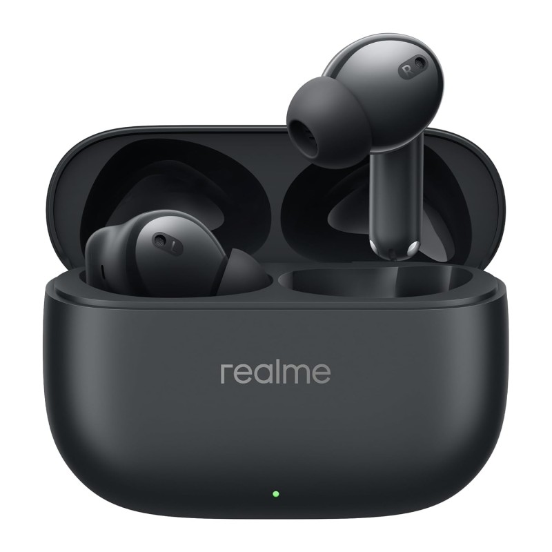 realme Buds T310 True Wireless in-Ear Earbuds with 46dB Hybrid ANC, 360° Spatial Audio, 12.4mm Dynamic (Vibrant Black) RMA2303