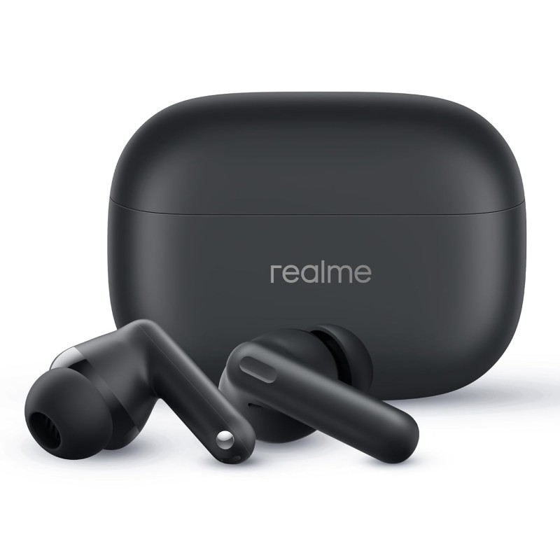 realme Buds T310 True Wireless in-Ear Earbuds with 46dB Hybrid ANC, 360° Spatial Audio, 12.4mm Dynamic (Vibrant Black) RMA2303