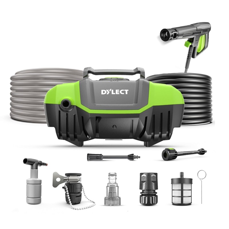 DYLECT Ultra Clean Pro High Pressure Car Washer Pump,2000 Watts Motor, 150 Bars Pressure,6.5L/Min Flow Rate DTPWHL2000