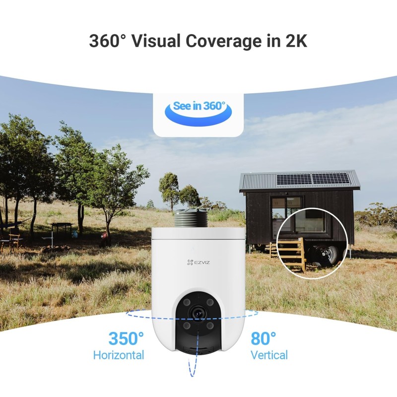 EZVIZ CS-H8C PoE 3MP 2K Pan-Tilt Smart Home Camera | Full Color Night Vision up to 30 m | AI Human Detection & Auto-Tracking