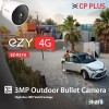 CP PLUS 3MP Outdoor Bullet CCTV Camera | 4G SIM-Based Wireless Security Camera | Motion & Human Detection EZ-R31G