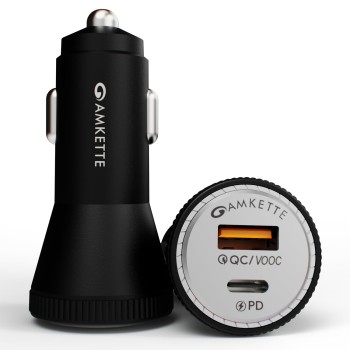 MOZEN by Amkette 81W Car Charger Type C 45W PD + USB-A 36W QC Dual Port Car Charger CQC09