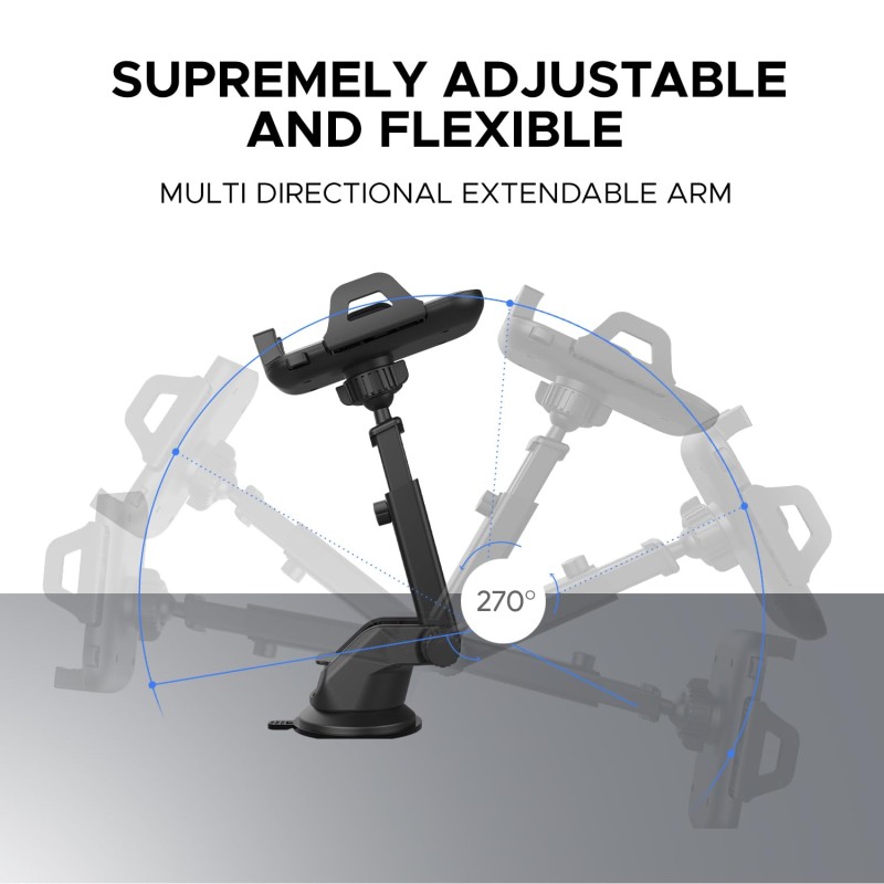 Amkette iGrip Drive Telescopic Car Mobile Holder for Dashboard, Mobiles Holder for car Dashboard, with 360 Rotation 198