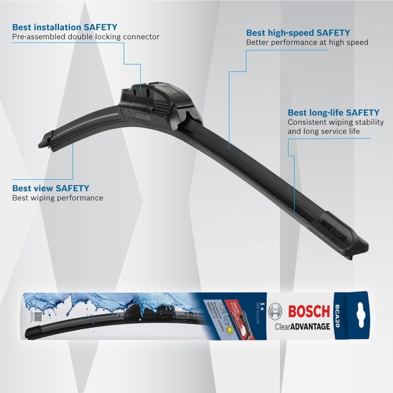 Bosch Wiper Blade 3397016578KTS CLEAR Advantage, Single, 18 Inch, Driver Side, Comes with Easy to Install Quick-clip Adapter