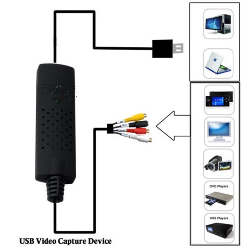 Easycap USB 2.0 Adapter TV Video Audio VHS to DVD Converter Capture Card Adaptor 1GUSB2
