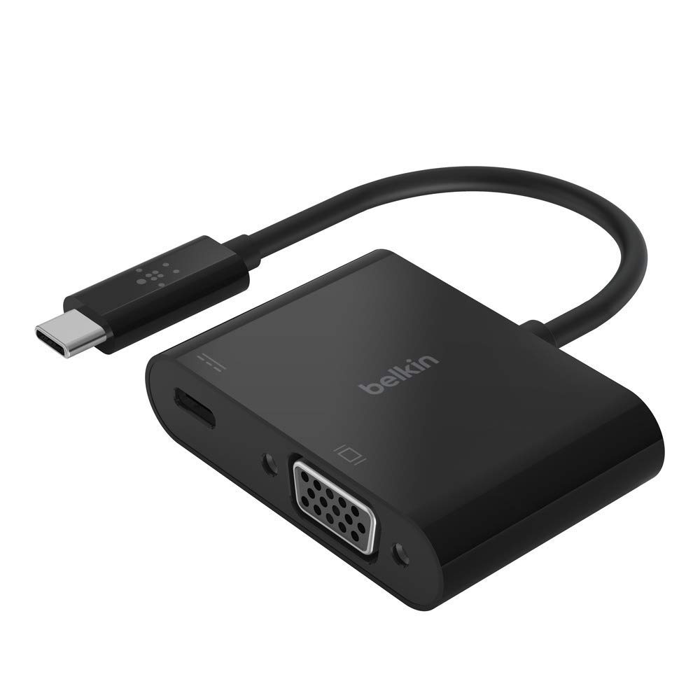 Belkin AVC001btBK USB-C to VGA Adapter + Charge | Electr ...