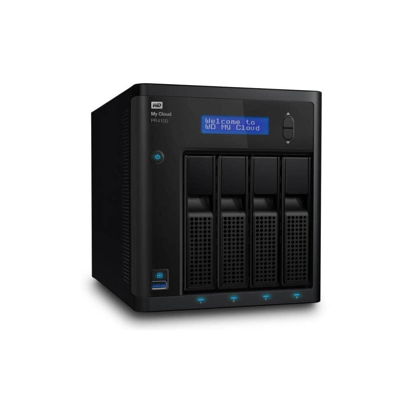 Western Digital (WD) WD 24TB My Cloud PR4100 Pro Series Media Server with Transcoding_ NAS - Network Attached Storage - Intel Pentium N3710 Quad-core