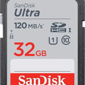 SanDisk Ultra SDHC UHS-I Card 32GB 120MB/s R for DSLR Cameras, for Full HD Recording SDSDUN4-032G-GN6IN