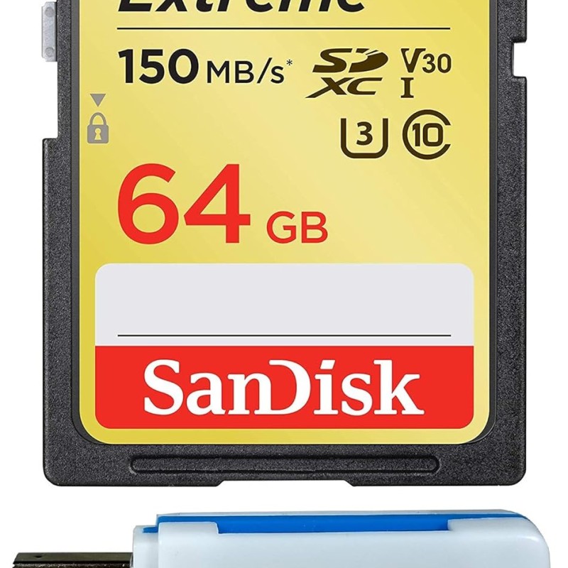 SanDisk Extreme SD 64GB Card Works with Canon Mirrorless Camera EOS R5 C 150MB/s (SDSDXV6-064G-GNCIN)
