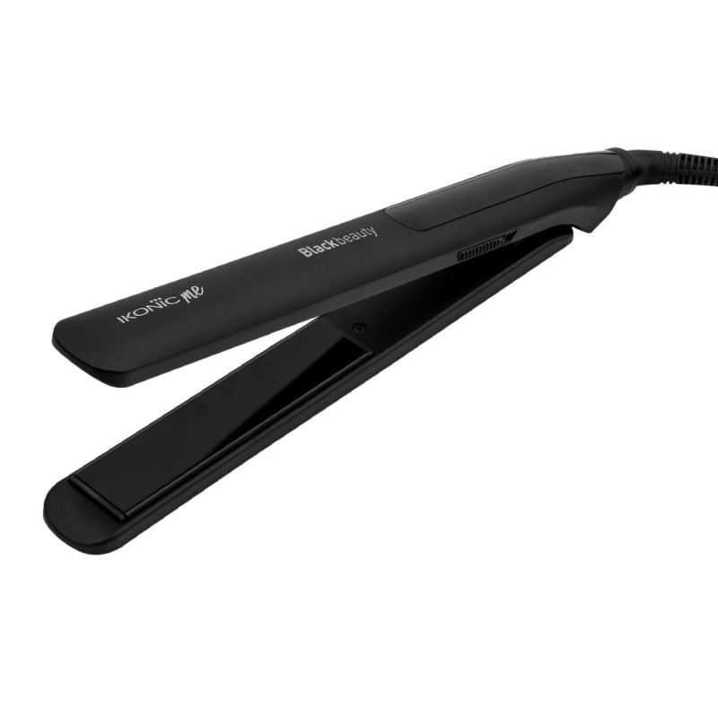 Ikonic Black Beauty Hair Straightener For Women, Ceramic Coated Floating Plates Handle Lock Feature Instant Heat Up Techonoly, Super Slim and Light