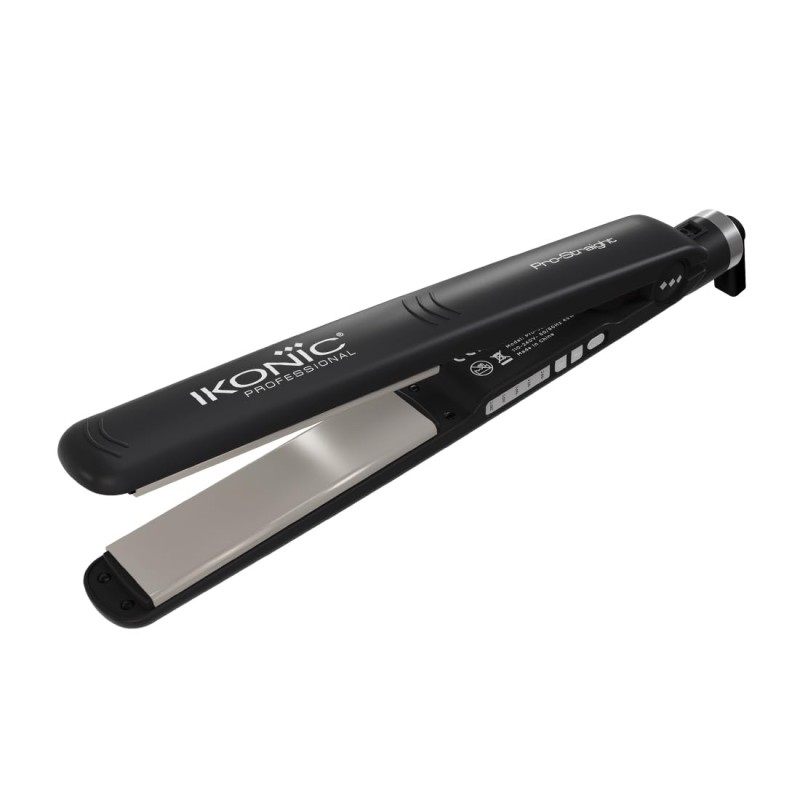 Ikonic Pro Straight Hair Straightener, Black| Floating Ceramic Plates| Nano Titanium Technology| Overheat protection PS