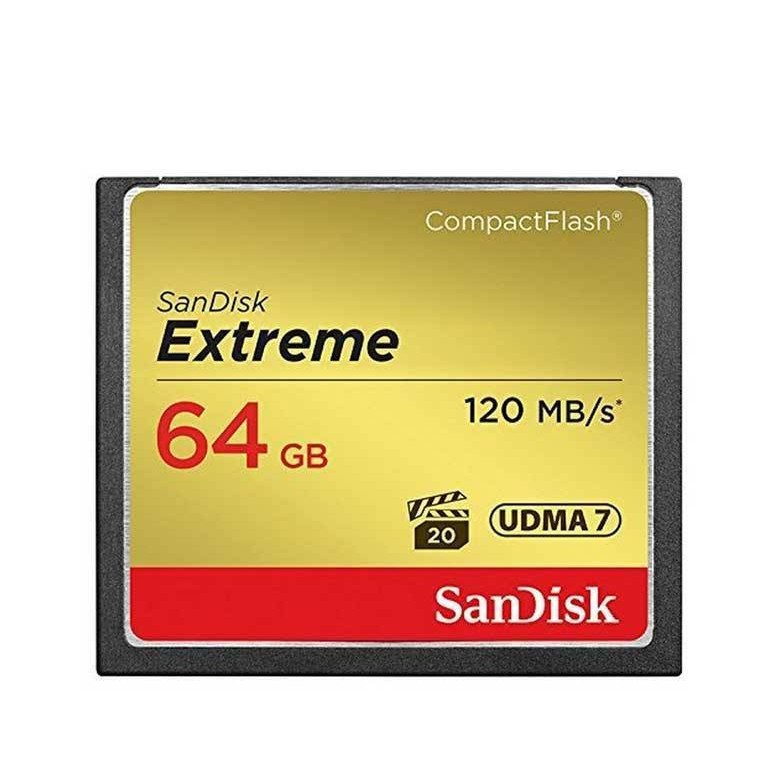 SANDISK 64GB Extreme CompactFlash Memory Card UDMA 7 Speed Up To 120MB/s - SDCFXSB-064G-G46
