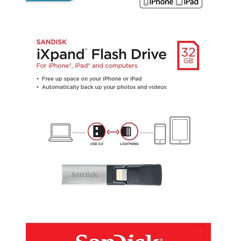 SanDisk iXpand 32GB Flash Drive for iPhones, iPads and Computers
