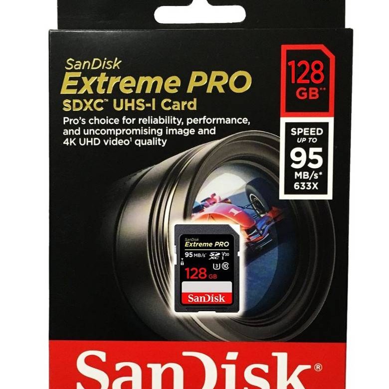 SanDisk UHS-1 U3 extreme pro 128 GB SDXC Class 10 95 MB/s  Memory Card Compatible with Camera