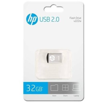 HP v222w 32GB USB 2.0 Pen Drive, Metal Silver