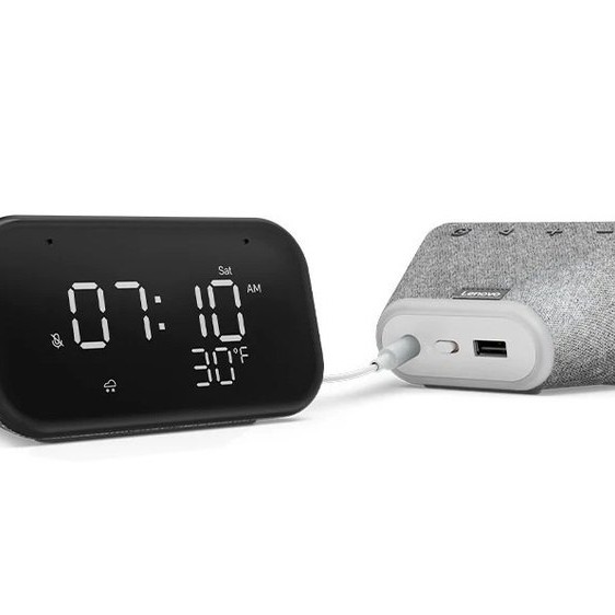 Lenovo Smart Clock Essential with Google Assistant Smart Speaker (Hemp Grey)