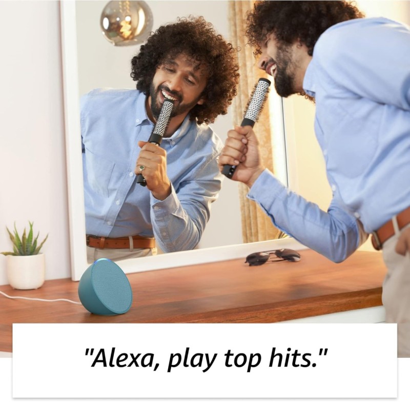 Amazon Echo Pop| Smart speaker with Alexa and Bluetooth| Full sound, balanced bass, crisp vocals| Black