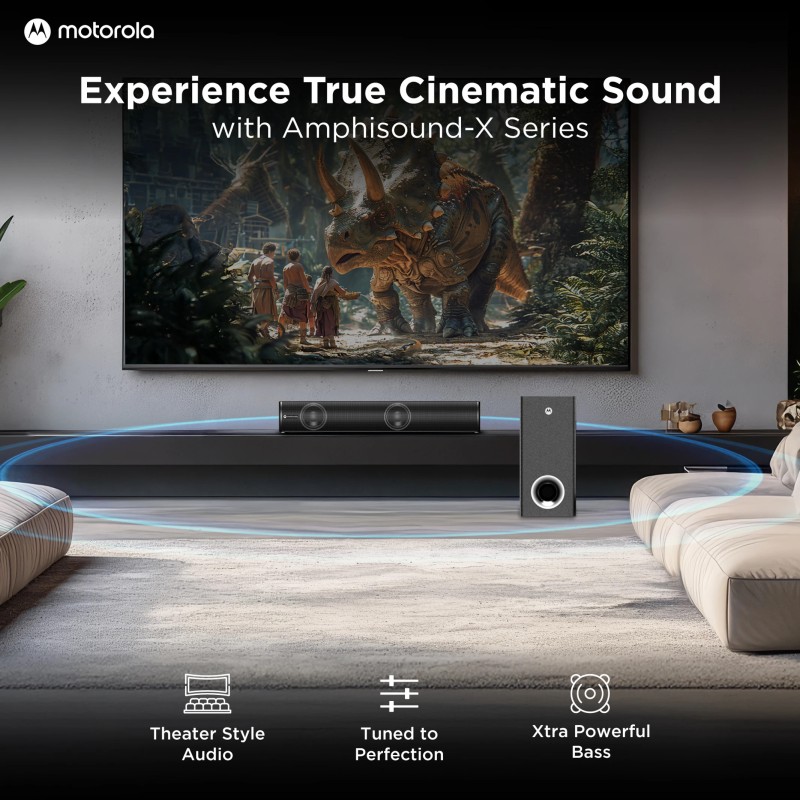 MOTOROLA AmphisoundX Vibe 50 W Bluetooth Soundbar (Black, 2.1 Channel)
