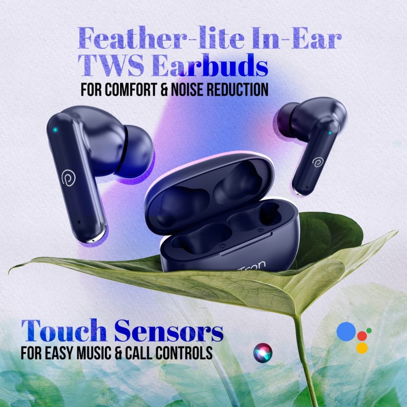 pTron Bassbuds Air in-Ear TWS Earbuds with 13mm Driver for Immersive Sound, 32Hrs Playtime, Clear Calls, Bluetooth V5.1 (Blue)