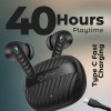 pTron Bassbuds Bliss TWS in Ear Earbuds with 4 Quadpro Mics,3D Audioscape,Trutalk Enc Calls,40H Playtime Black)
