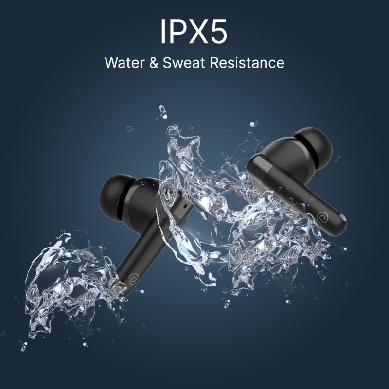 pTron Bassbuds Duo Pro TWS in Ear Earbuds with 3D Audioscape,Trutalk Ai-Enc Calls,Thunder Bass,38H Playtime,(Black)