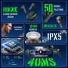pTron Bassbuds Rogue W/ 40Ms Low-Latency Gaming,Clear Calls,50Hrs Playtime,Pristine Sound,V5.3 Bluetooth (Black)