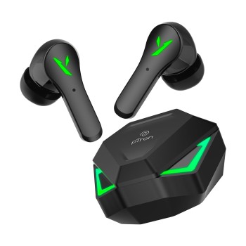 pTron Bassbuds Rogue W/ 40Ms Low-Latency Gaming,Clear Calls,50Hrs Playtime,Pristine Sound,V5.3 Bluetooth (Black)