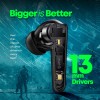 pTron Bassbuds Viper in-Ear TWS Earbuds, AptSense 40ms Gaming Latency, TruTalk AI-ENC Call, 32H Playtime, Deep Bass (Jet Black)