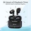 pTron Basspods P251+ TWS Earbuds w/ 50Hrs Playtime, 12mm Drivers, Dual HD Mic & AI-ENC Calls, Movie Mode (Jet Black)