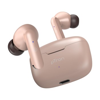 pTron Basspods P81 in-Ear Wireless Earbuds, Pristine Sound, 32Hrs Playtime, Clear Calls TWS Earbuds (Brown)