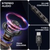 pTron Boom Play X2 in Ear Type C Wired Headphones with Mic, IEM Design, 13Mm Drivers for Pristine Audio Blue