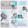 pTron Newly Launched Bassbuds Zen in-Ear Wireless TWS Earbuds with Quad ENC Mic TruTalk, 50Hrs Playtime (Grey)