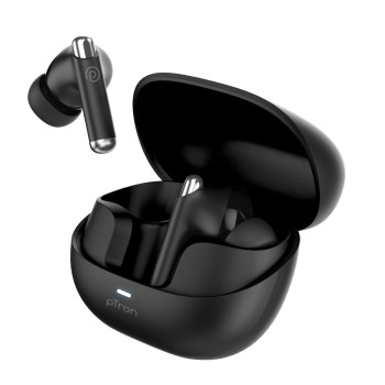 pTron Newly Launched Zenbuds Evo X5 34dB ANC TWS Earbuds, Transparency Mode, 4 Mic ENC Calls, 45H Playtime (Black)