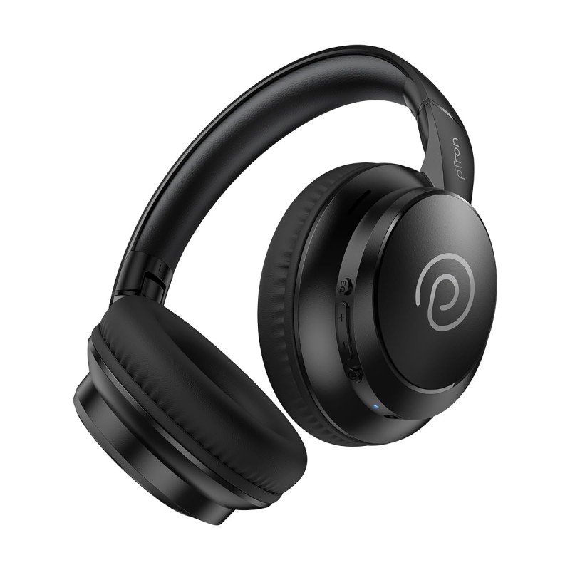pTron Studio Evo 70hrs Playtime Wireless Over Ear Headphones with HD Mic, Low-Latency Game/Movie/Music Modes, Punchy Bass (Black)