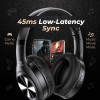 pTron Studio Pro 65hrs Playtime Wireless Over Ear Headphones with Mic, 45ms Low-Latency Gaming, Deep Bass (Black)