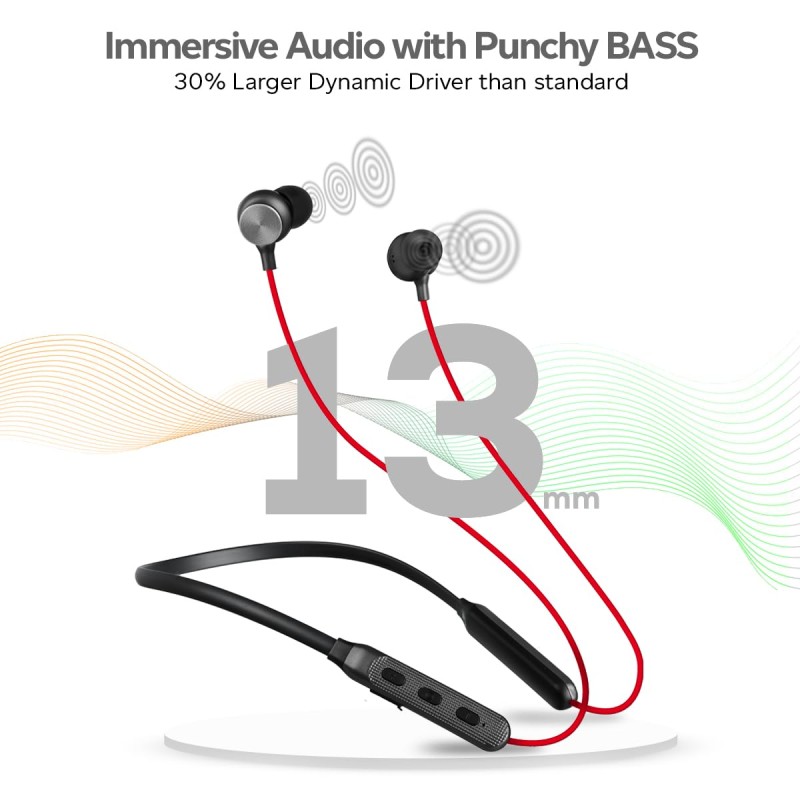 pTron Tangent Duo in Ear Wireless Headphones with Mic, 13mm Driver, Bluetooth V5.2, Dual Device Pairing, Fast Charging Black)