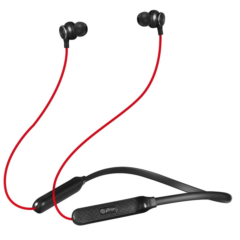 pTron Tangent Duo in Ear Wireless Headphones with Mic, 13mm Driver, Bluetooth V5.2, Dual Device Pairing, Fast Charging Black)